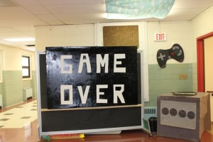 At the end of the hallway, the apropos GAME OVER sign signaled the end of the sophomore hallway.