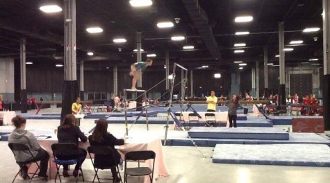 Although injured, Struble has begun to perform the bars event as she recovers from her accident.