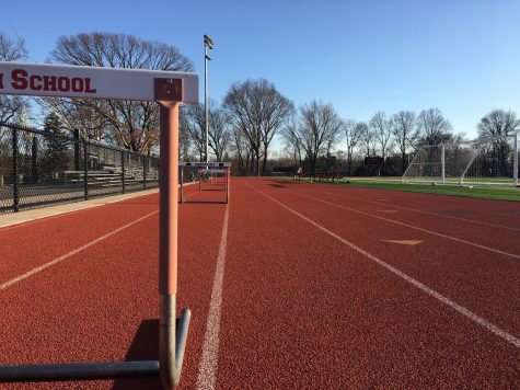 The hurdles are always close at hand on the track for when the athletes of Glen Rock High School begin practice. 
