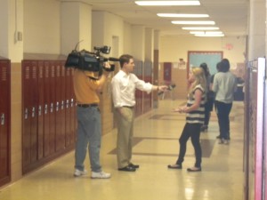 Local news station, News 12 New Jersey, was on hand interviewing GRHS students.  