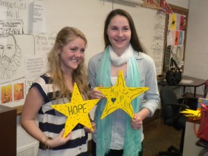 These Stars of Hope will be sent to the school where the youngest victim of the Boston bombing attended.  