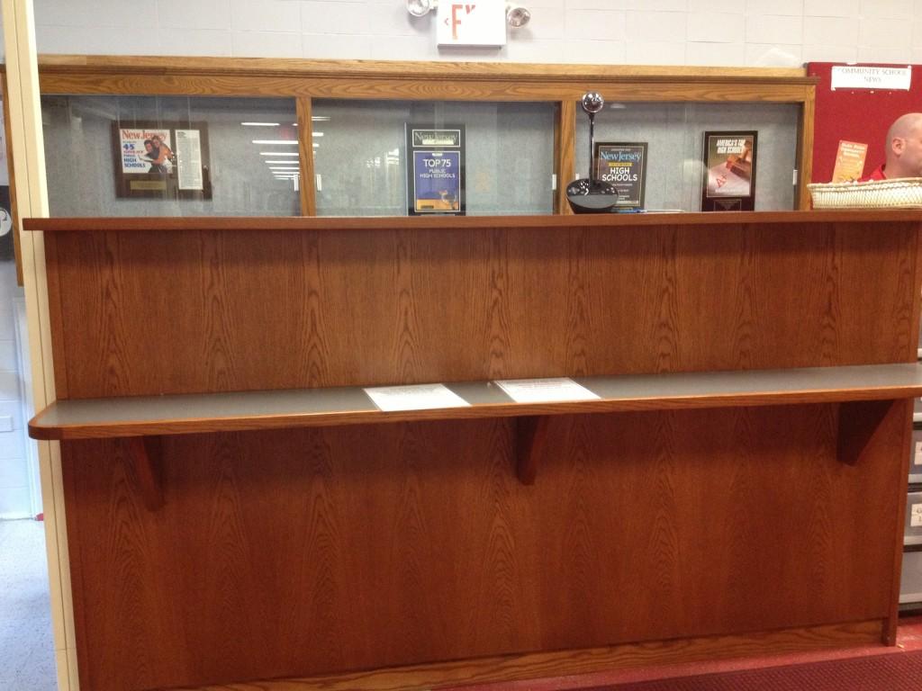 A new installation in the high school and middle school, the greeters desk welcomes students and visitors every day.  