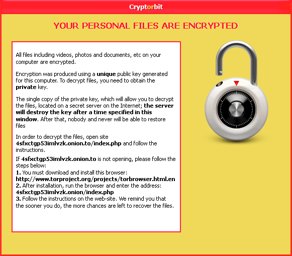 This image, reputedly from the hacking group Cryptorbit, demands a ransom to retrieve encrypted files.  Luckily for GRHS, that won't be necessary.  