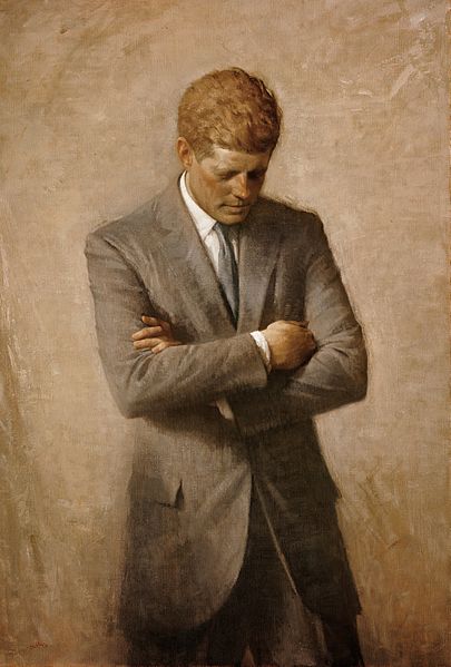 A portrait of President John Kennedy.