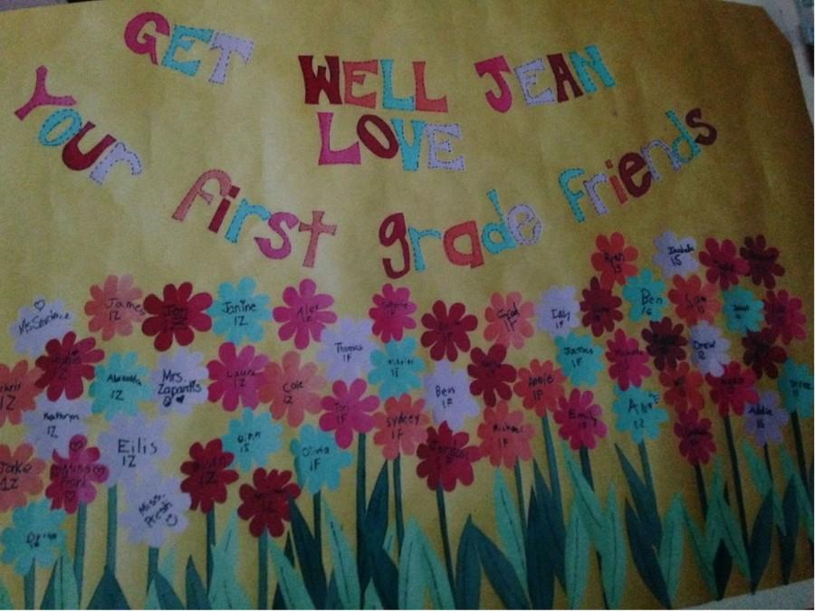 When Jean was hospitalized with LCH her first grade classmates made her a ‘Get-Well’ poster which she still keeps in her room to this day.