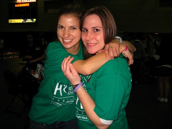 Kaitlin Cheico (right) and her friend Kait O’Donohue (left) at their college Relay for Life
