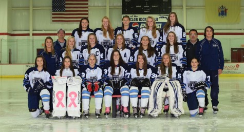 Gaffey and her Montclair Blue 16U teammates on the ice where they prepare for their tournaments and playing.