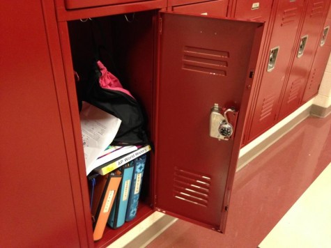 Emptied, latched locker signals security shift for hallways