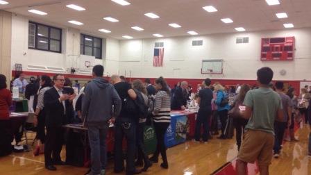 It did not take long for the middle school gym or the cafeteria to fill up with students looking for their perfect college.