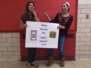 Students Kaylie (18) and Angie (18) are both users of the After School mobile app. 