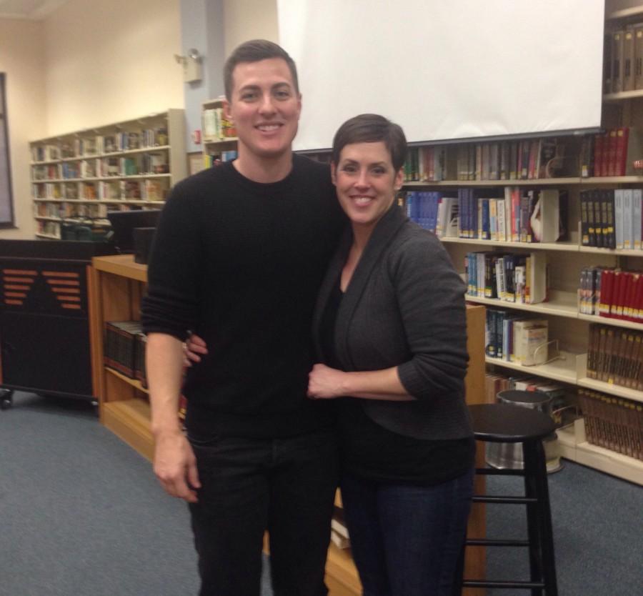 Leo Caldwell (left) and his wife, Amy Caldwell (right) both spoke at the GSA assembly last Friday. GRHS was the first high school that the Caldwells presented to. I want to be a safe place for people that need a safe place when I speak, Leo Caldwell said.