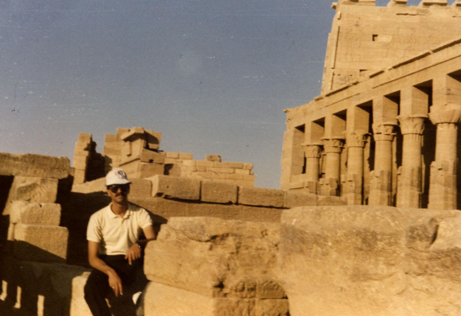 Surrounded by the dessert landscape, Mr. Badr poses for a picture in 1999