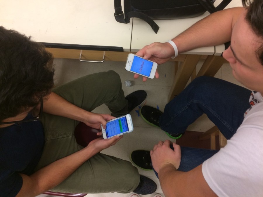 Students challenge each other in Pixduel. 