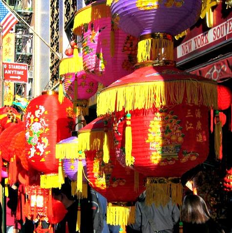 The Chinese lanterns envelop the streets.