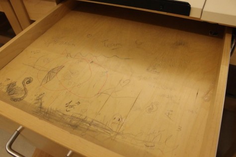 Graffiti found in one of the desks in the CAD lab