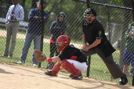 John Scandale (16) behind the plate during a 13-11 win over Rutherford