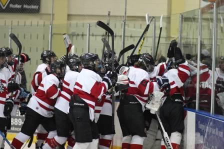 Glen Rock celebrates after a 5-1 semi final victory over Mahwah.