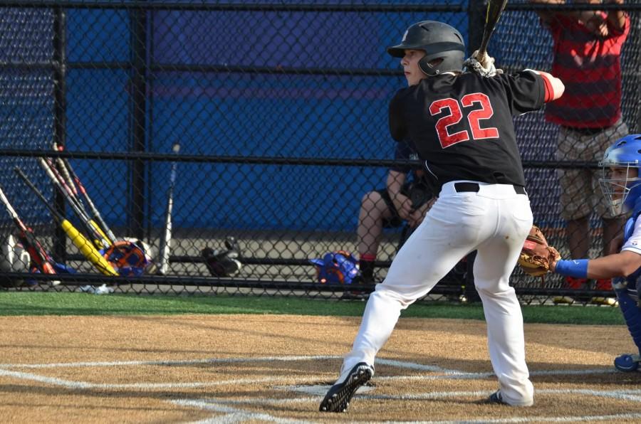 John Scandale hitting against Lodi last season, recently committed to play baseball at Kenyon College.
