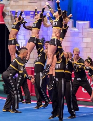 Christina and the TopGun Jags performing the dance at Disney World