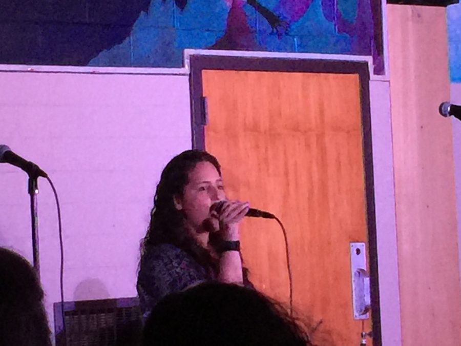 Ms. Sproviero performs Fever, at Coffee House 40. She was nervous at first to performs in front of her coworkers and students. She plans on performing in future Coffee Houses. 