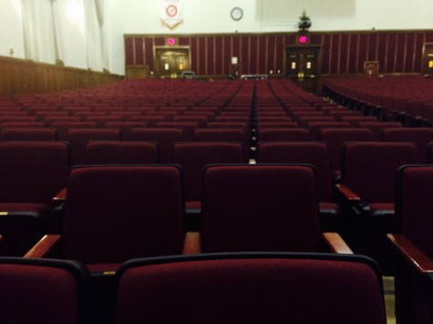 The auditorium seats will remain empty until they are filled with countless people cheering on GRHS teachers and staff. 