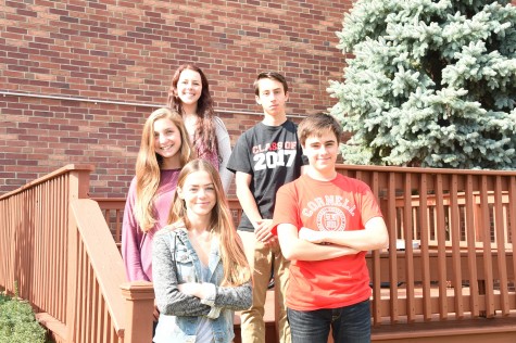 Junior class officers, (top to bottom) Elizabeth Alba, Kevin Sheahen, Anne Nebbia, David Belkin, and Megan Tatigian. 