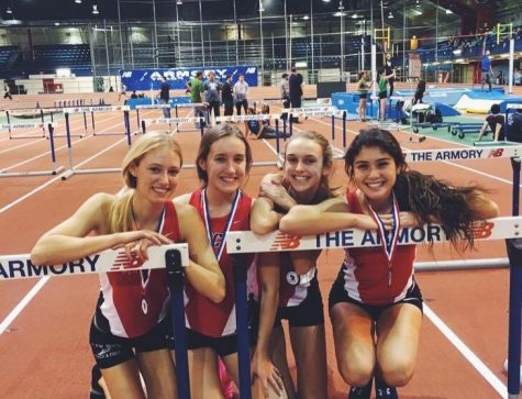 Julia alongside fellow track members Hannah Vanderwall, Alethea Jadick and Rachel McMahon.