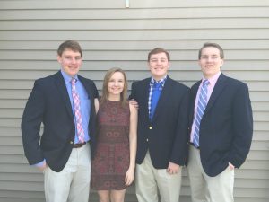 Mathew, Sarah, Jack, and Tim Harwick on Easter Sunday, this year(2016). 