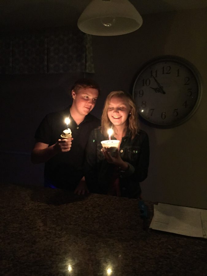 Jack+and+Sarah+Harwick+celebrating+their+sixteenth+birthday+last+year+on+August+18th.+Jack+and+Sarah+have+spent+every+birthday+together+since+they+were+born.+Sarah+feels+her+birthday+will+not+feel+the+same+in+the+future+if+she+can+not+spend+it+with+Jack.+