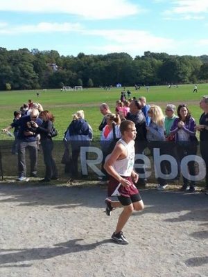 Riley Horton finishing a 5k for his high school’s cross country team in Darlington. Riley started running cross country his freshman year of High School, and is still part of it his junior year. He was chosen to be next year’s team captain by his coaches and prior captains.