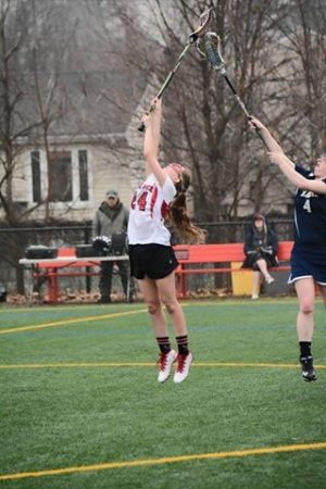 Mary Kate catches a ball, as she plays for her school’s lacrosse team. Taken on the lower field at Glen Rock High School. Mary Kate started playing lacrosse in third grade, and plans to pursue her career in college.