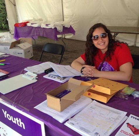 Ms., Amanda Sproviero at the registration table at this year's Relay for Life