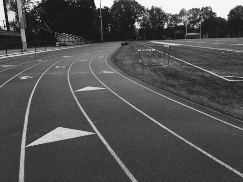 Running the track during a sporting event