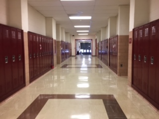 The junior hallway that many parents walk down at back to school night.