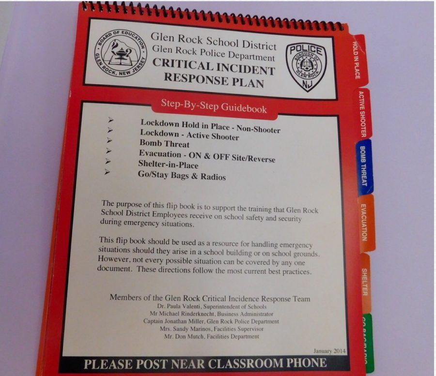 A safety drill guidebook is given out in every classroom.
