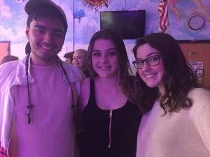 Seniors Matt Lacognata, Megan Stoddard, and Cami Kaselow were the hosts for Coffeehouse 41.