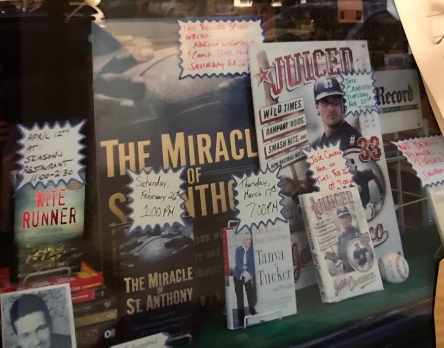 The largest, most eye-catching display in the front window at Bookends in Ridgewood, is Adrian Wojnarowski’s The Miracle of St. Anthony. The book signing was held February 26th, 2005, shortly after the book was published.