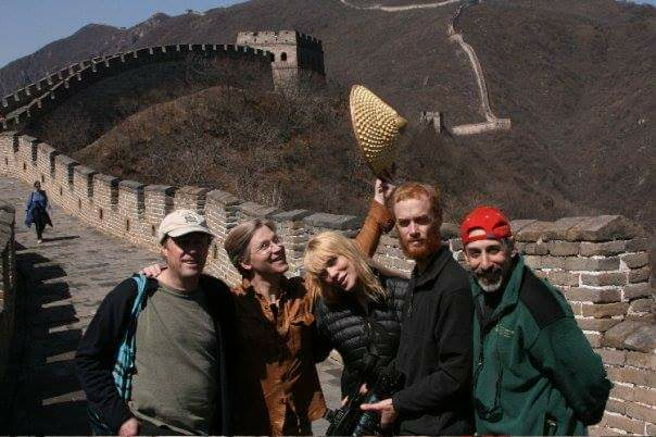 Brian and Ken, on the right, standing on the The Great Wall of China with the rest of the crew. Working on the German TV project was a thrill and a privilege for Ken.