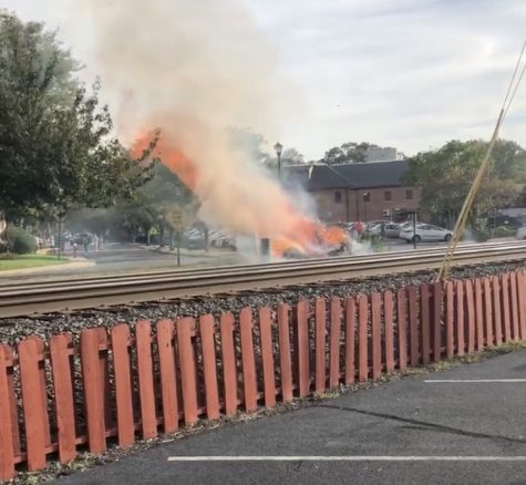 Mysterious train causes small fire