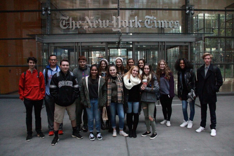 The senior staff of the Glen Echo traveled to New York City for a tour of the New York Times. They toured the offices and the morgue, and also had the opportunity to ask questions to a 29 year New York Times reporter.