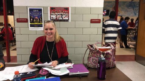 Special Education teacher, Stacie Gallo, sits at the table as she grades her students' papers. Before working at Glen Rock High school, she worked at a Child Development Center for seven years.