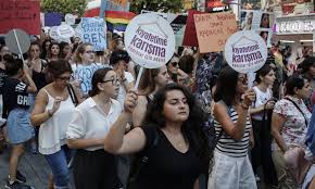 Students protest their dress code in Turkey.