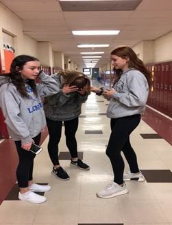 Freshman Abby Mccarthy (left), Kaylee Doyle, and Allie Eisenberg are affected by the stress of tests and quizzes. They have learned to openly express their anxiety about countless assignments from different classes, but it is not enough. 