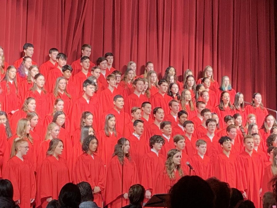 Students in the Concert Choir perform as the finale of the Winter Concert.