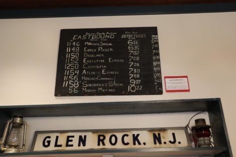Pictured is an original train schedule used at the Main Line station. The trains back then had some unconventional names, such as “Hoboken Cannonball” or “Milkman’s Special.”